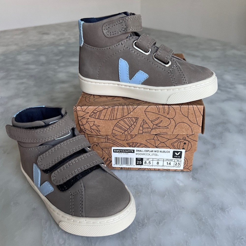 Veja Esplar Mid Nubuck Velcro High-Top Sneakers